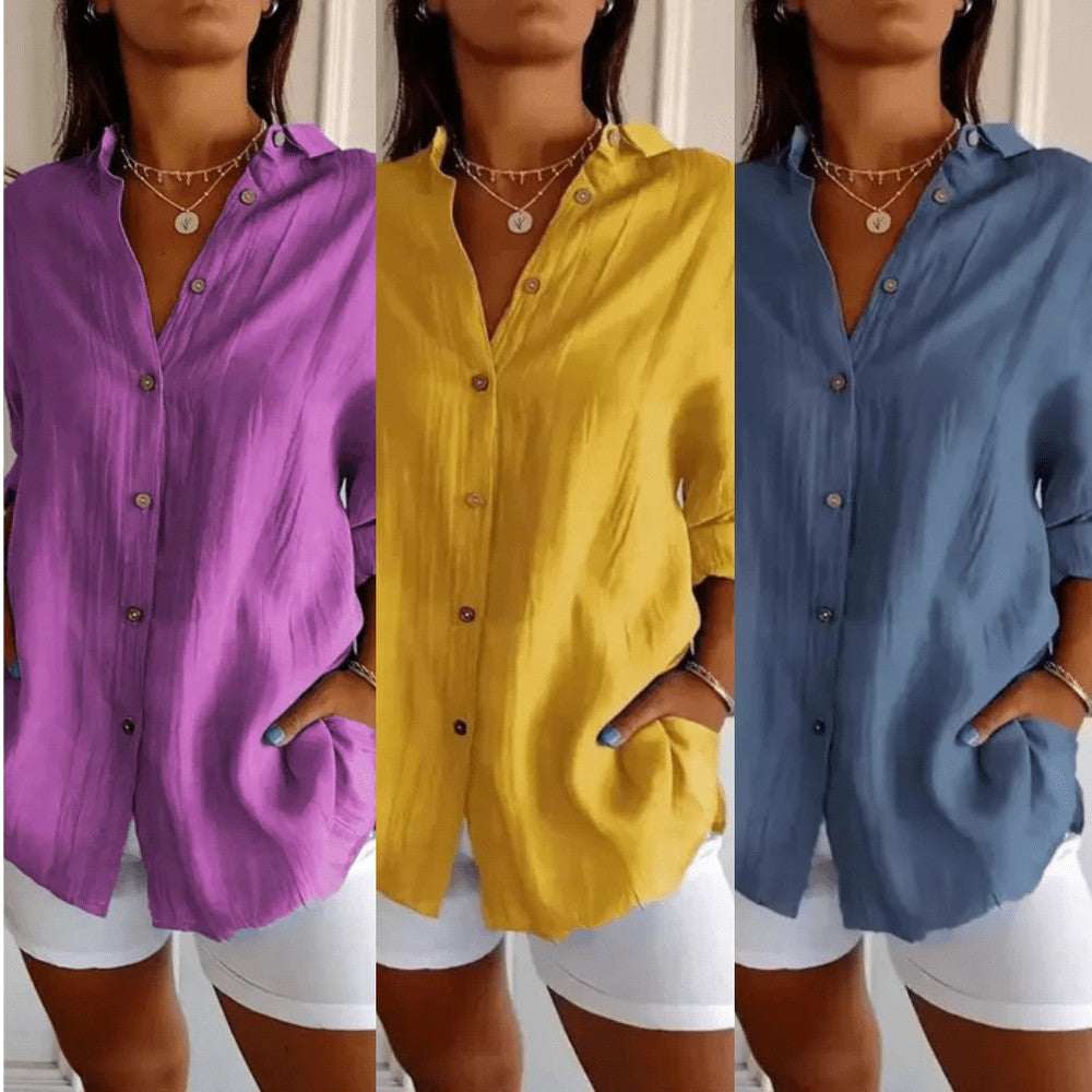 Kit 3 Camisas Ibiza em Linho de Algodão – Design Semi Plissado — Baviore