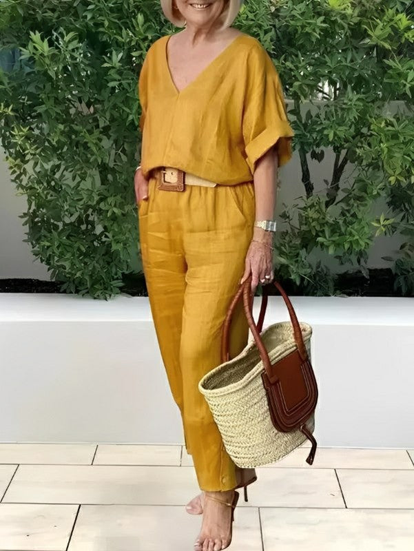 Conjunto Feminino Casual de Algodão e Linho Vicenza — Baviore