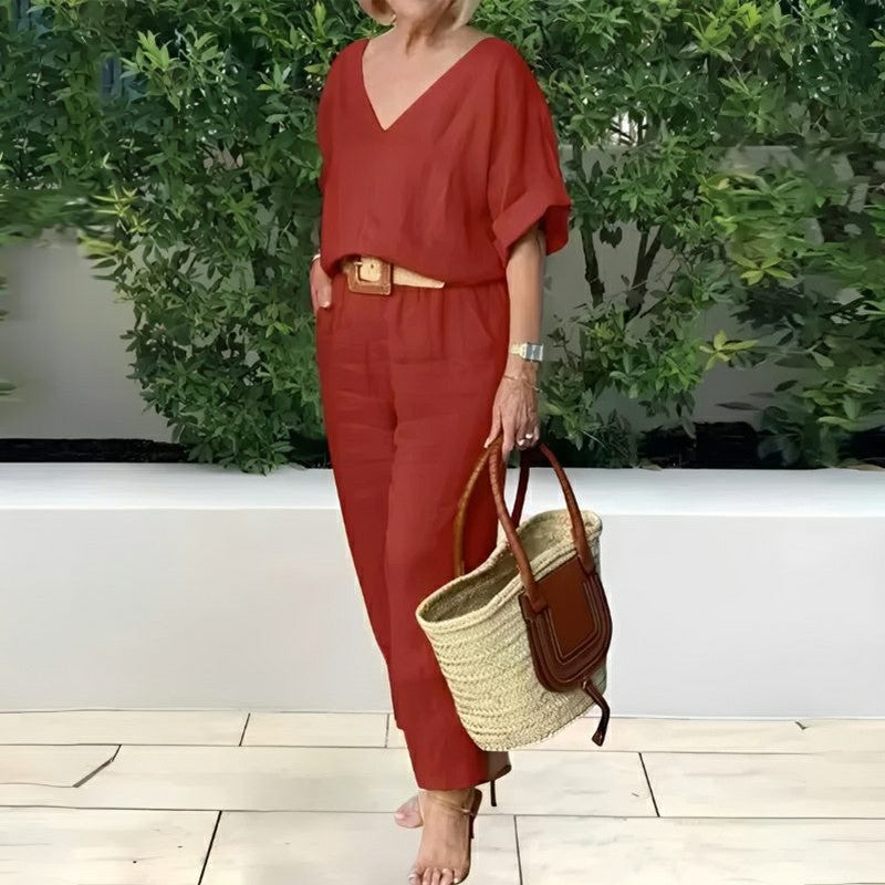 Conjunto Feminino Casual de Algodão e Linho Vicenza — Baviore