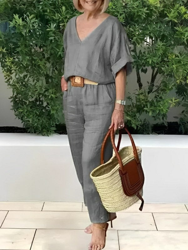 Conjunto Feminino Casual de Algodão e Linho Vicenza — Baviore