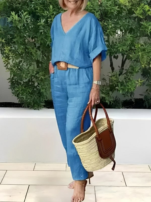 Conjunto Feminino Casual de Algodão e Linho Vicenza — Baviore