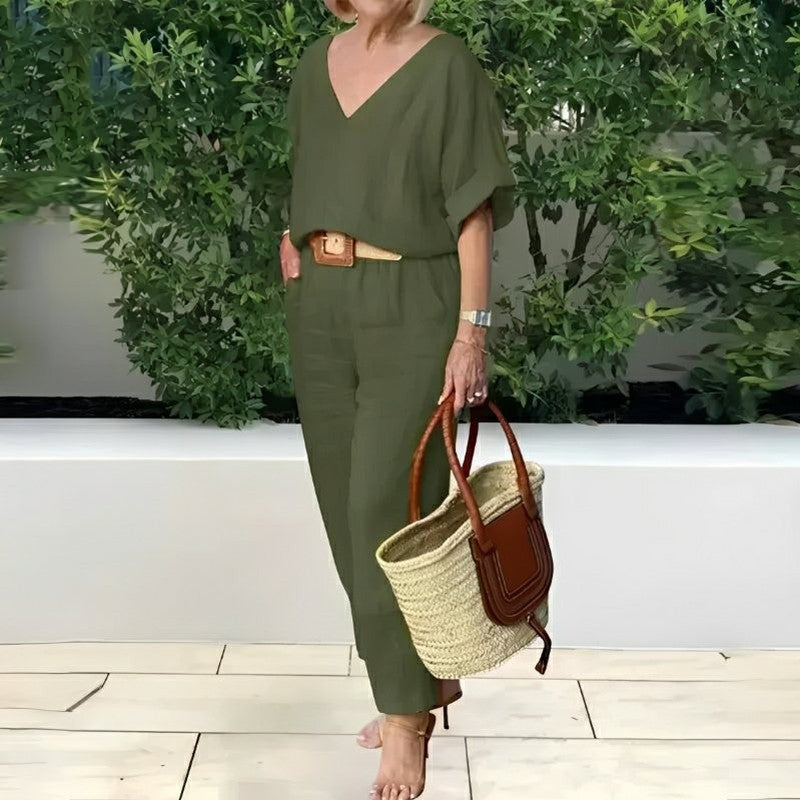 Conjunto Feminino Casual de Algodão e Linho Vicenza — Baviore