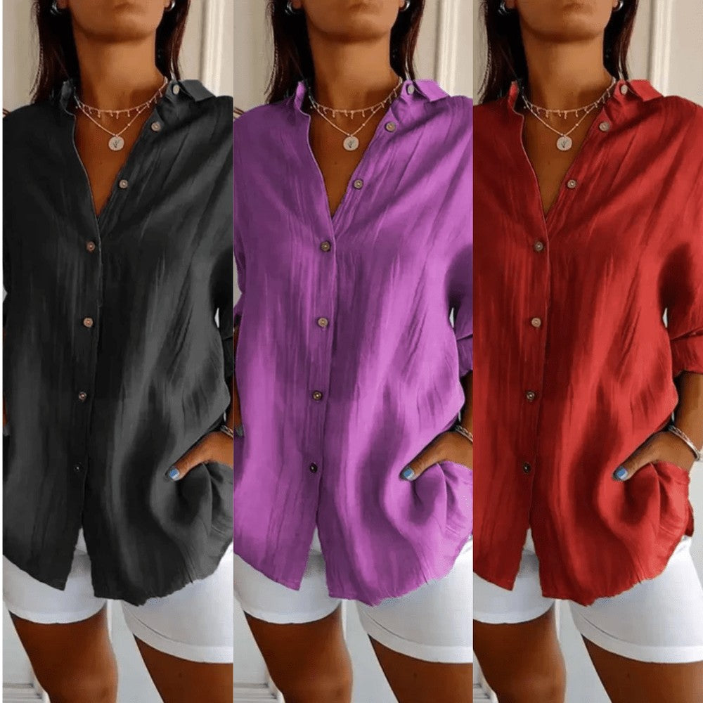 Kit 3 Camisas Ibiza em Linho de Algodão – Design Semi Plissado — Baviore