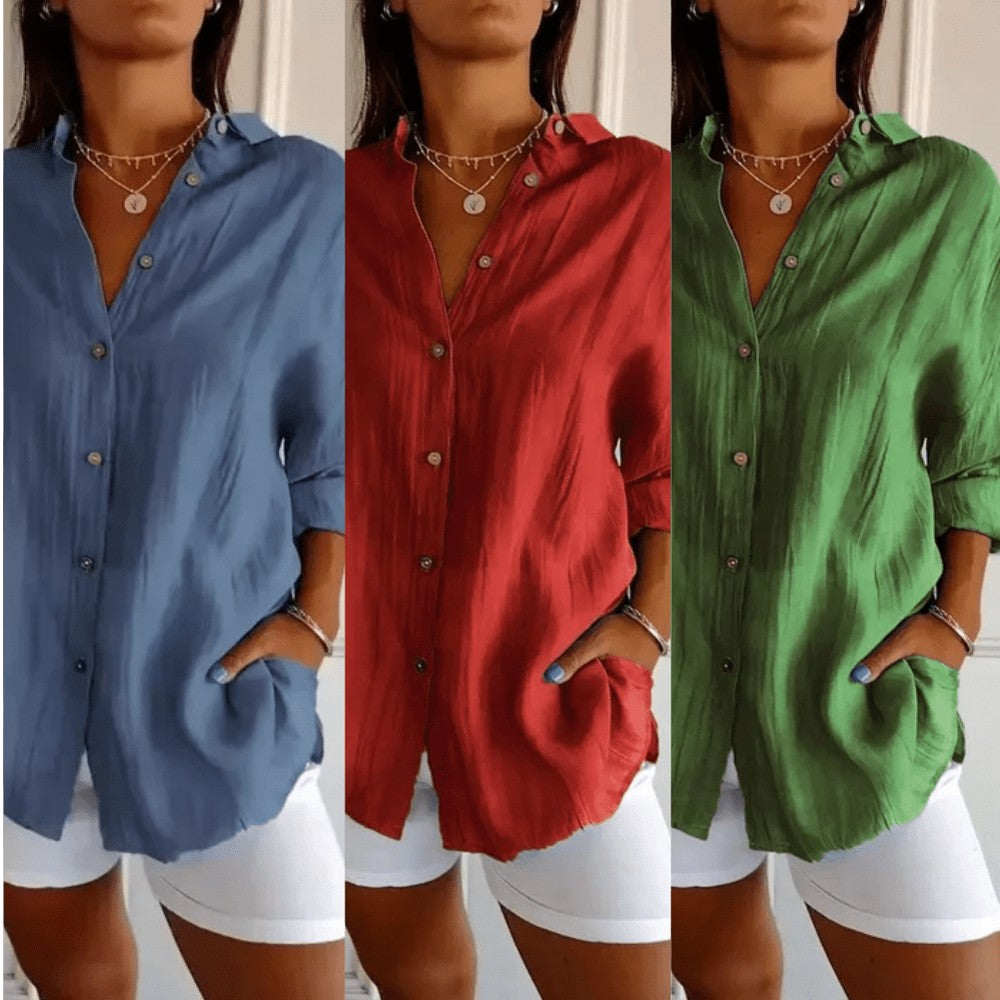 Kit 3 Camisas Ibiza em Linho de Algodão – Design Semi Plissado — Baviore