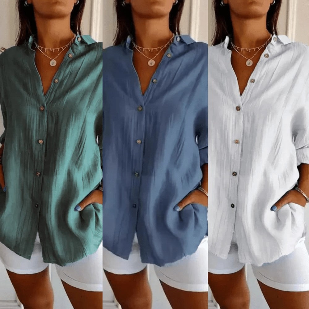 Kit 3 Camisas Ibiza em Linho de Algodão – Design Semi Plissado — Baviore