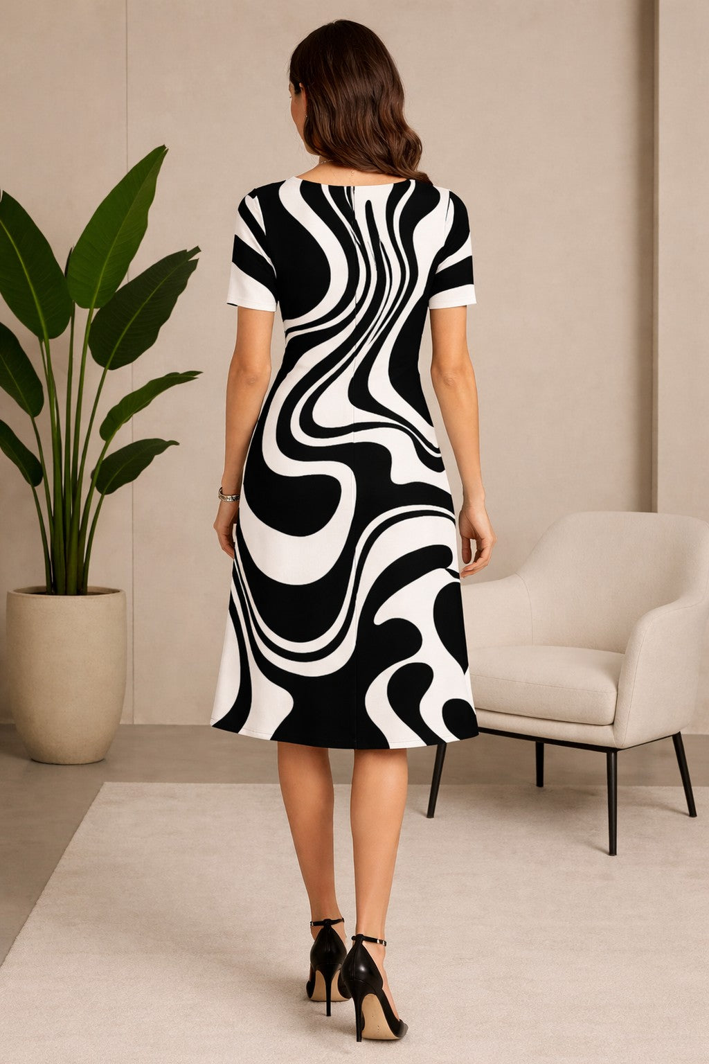 Vestido Amarílis Preto e Branco — Baviore